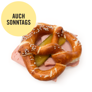 Breze mit Leberkäs